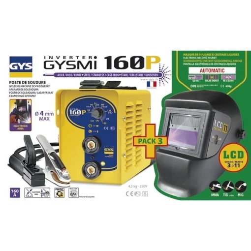 Poste De Soudure GYS à électrodes Inverter - GYSMI 160P + Masque LCD Techno 11 - 030435 -Pro Tool Soldes BIA10082 1